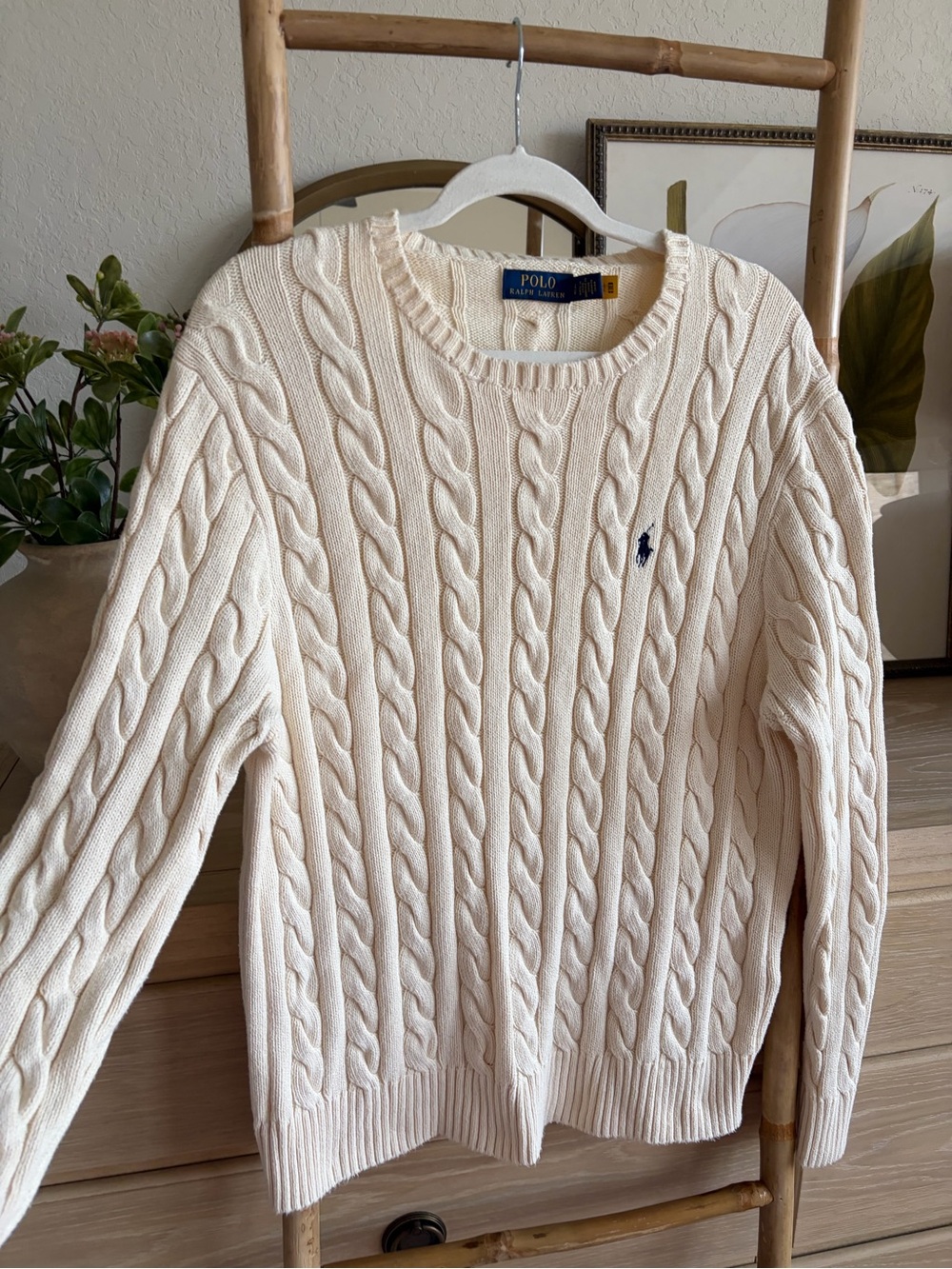Polo by Ralph Lauren Men's Cream Cable-Knit Sweater Large - Picture 7 of 12